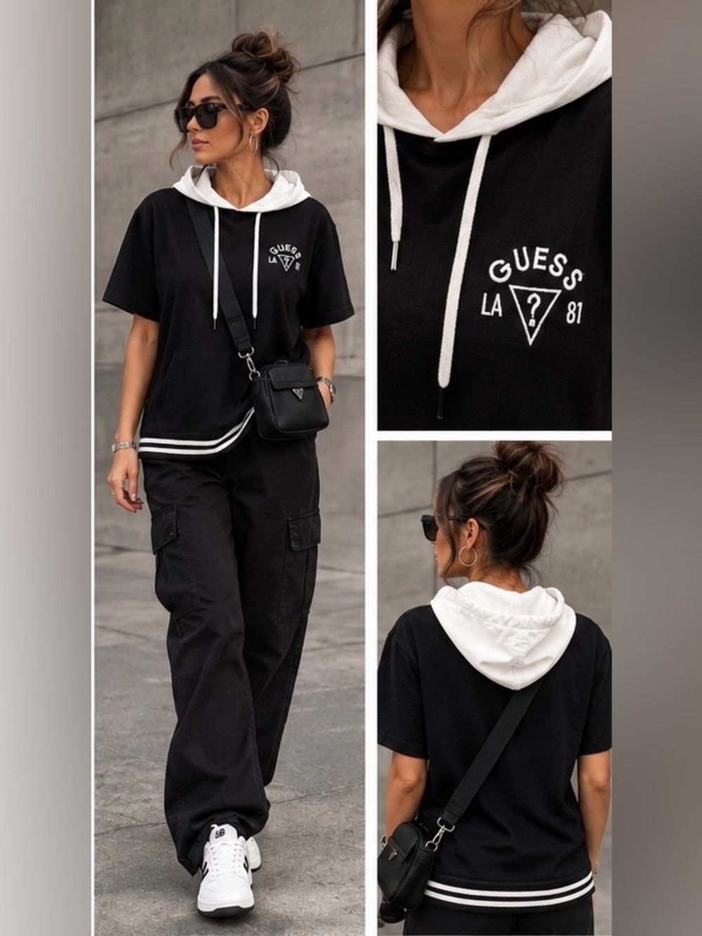 GUESS LA 1981, Short Sleeve Hoodie